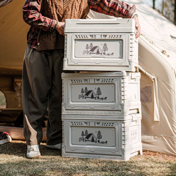 Ящик туристический Naturehike 50+10 л, трансформер, со столешницей, бежевый CNH22SN019-ML5010