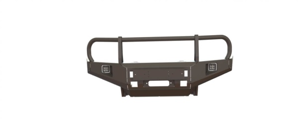 Передний силовой бампер Mitsubishi Pajero Sport 2008-2015/L200 2006-2015 с защитой фар и противотуманными фарами STC-MPS2-BF-L1-С2