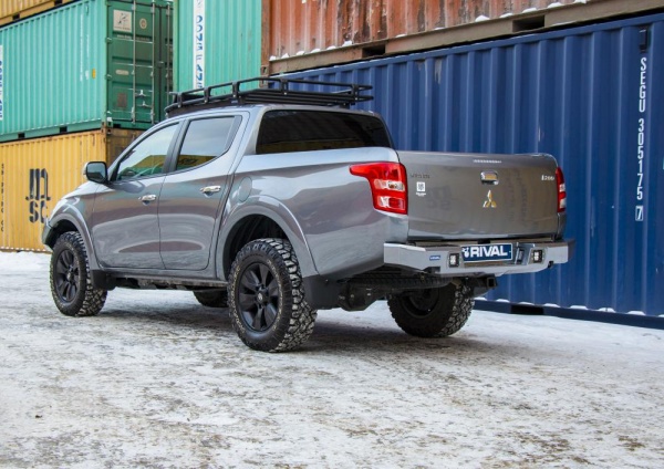 Бампер силовой задний AL (черный)  Rival  для Mitsubishi L200, V - все 2015-2018 2D.4003.1-NL