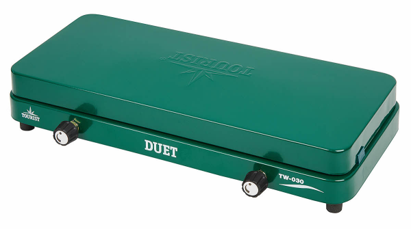 Плита газовая TOURIST DUET, портативная двухконфорочная, под бытовой газовый баллон  TW-030