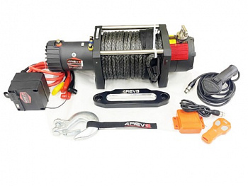 Лебедка автомобильная 4REVO SRX 22000 12V с синтетическим тросом 4R-W223B-12