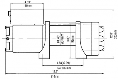 Лебёдка электрическая 12V Runva 2500Albs, 1140кг  EWP2500A