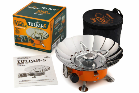 Плита газовая мини в сумке с ветрозащитой TOURIST TULPAN-S  TM-400