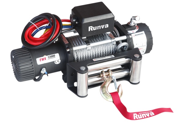 Лебёдка электрическая 24V Runva 12000 lbs 5443 кг (стальной трос) EWX12000S24V