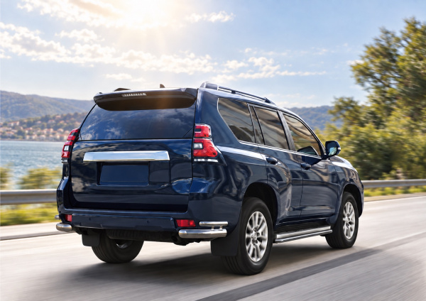 Фото изделия: Защита заднего бампера d76+d42 уголки Rival Toyota Land Cruiser 150 Prado 2017- R.5721.007