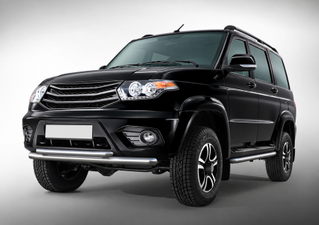 Фото изделия: Защита переднего бампера d76+d57 Rival UAZ Patriot 2014-2016- R.6302.002