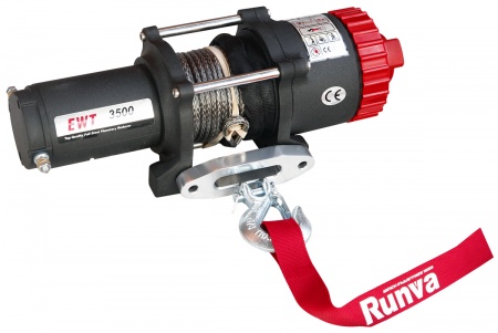 Лебёдка электрическая 12V Runva 3500Albs, 1588кг, синтетический трос  EWT3500ASR