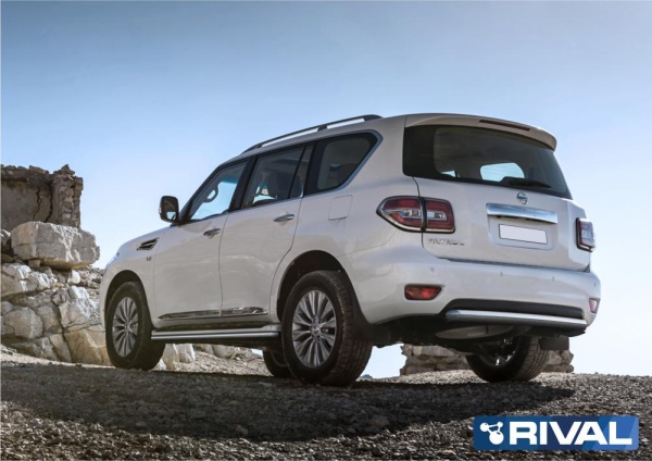 Защита заднего бампера d76 RIVAL Nissan Patrol 2014-  R.4114.008