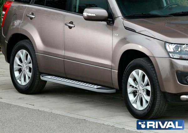 Порог-площадка "Bmw-Style" B173AL + комплект крепежа RIVAL Suzuki Grand Vitara  B173AL.5502.2