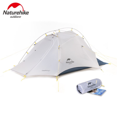 Палатка Naturehike Cloud Up-Wing Si 2-местная, алюминиевый каркас, серо-синяя NH19ZP083-2-2WDGRBL