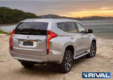 Защита заднего бампера  d76 RIVAL Mitsubishi Pajero Sport 2016-  R.4012.009
