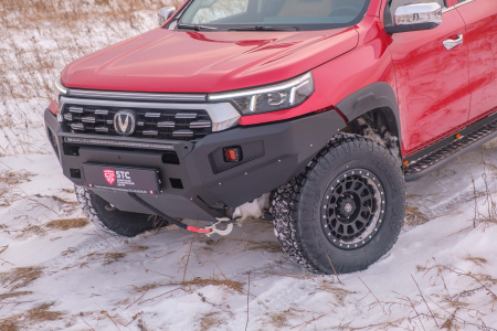 Бампер передний Changan Hunter Plus под ПТФ и балку STC-CHP-BFR-C1-L1L4