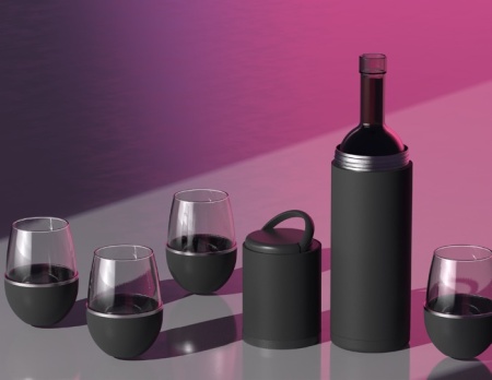 Термофутляр для вина VIN BLANC, черный  VPB1.06-BLACK