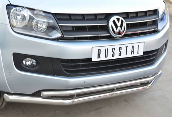 VOLKSWAGEN Amarok 2009-2015 Защита переднего бампера d63 (секции) d42 (секции) VAKZ-001560