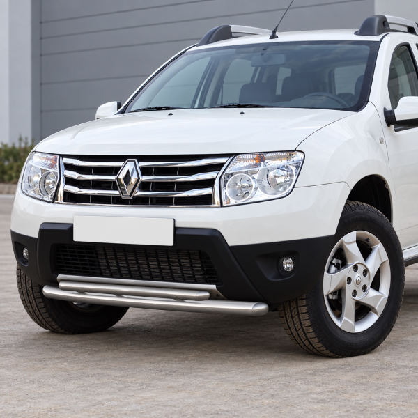Фото для каталога: Защита переднего бампера d57+d42 Rival Renault Duster 2011-2015 R.4701.002