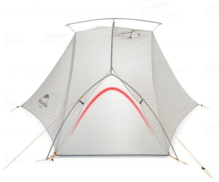Палатка Naturehike VIK Si, 1-местная, алюминиевый каркас, снежная юбка, белая NH18W001-K-1WSKR