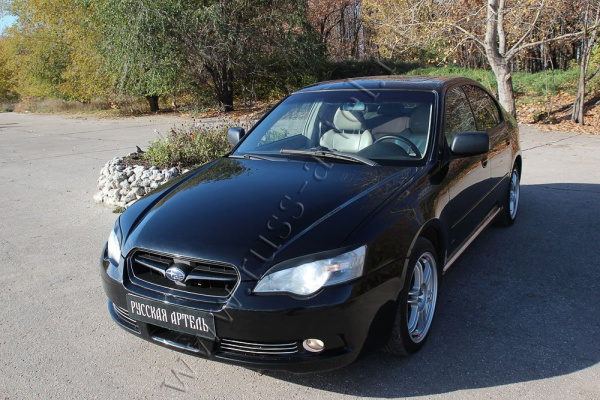 Накладки на передние фары (реснички) Subaru Legacy 2003-2006 глянец RESL-016100 — фото 2