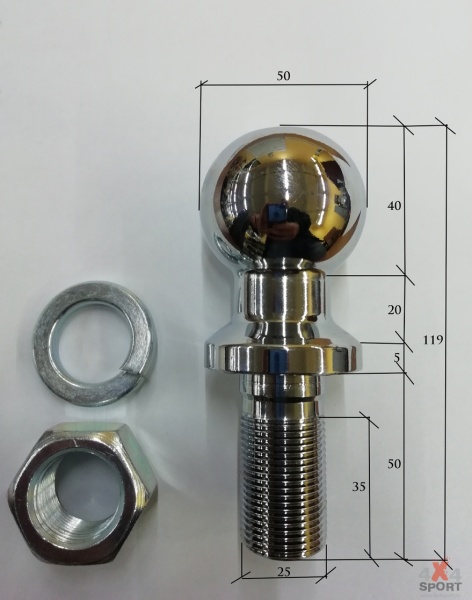 Шар фаркопа хромированный HB-LT-015