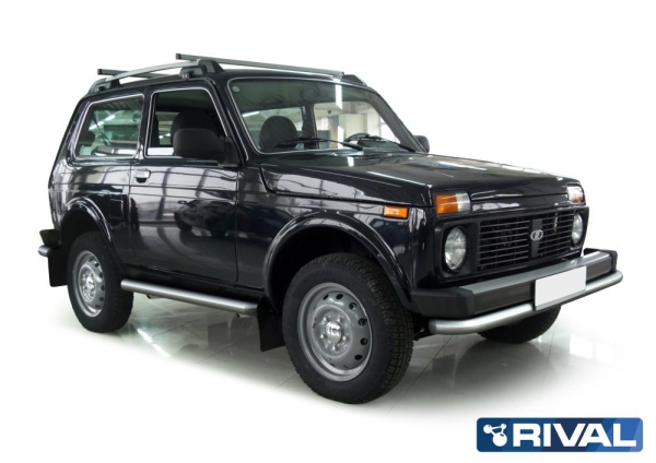 Защита переднего бампера d57 RIVAL  Lada 4х4 1995-, 3D  R.6002.001
