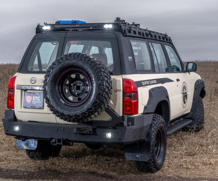 Пороги силовые Nissan Patrol Y61 2004+ цельная ступень STC-NPA/97-S-C1