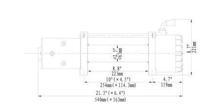 Лебёдка электрическая 12V Runva 9500lbs, 4350кг   EWX9500S