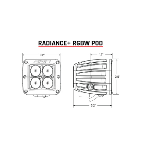 RIGID Radiance Pod (4 светодиода) RGB-W подсветка (пара) 202053