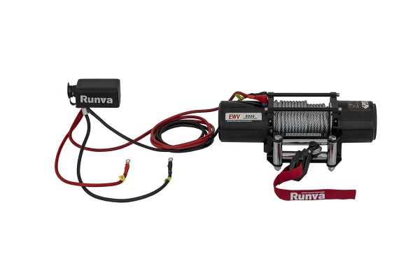 Лебёдка автомобильная электрическая 12V Runva 6000 lbs 2722 кг (стальной трос) EWV6000S