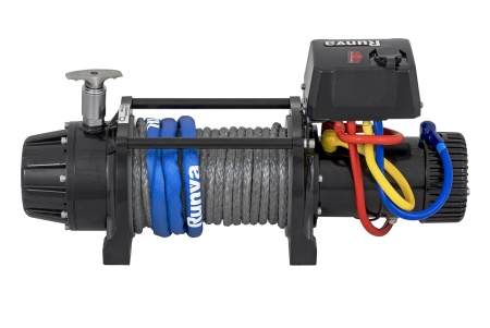 Лебёдка автомобильная электрическая 24V Runva 9500 lbs 4350 кг MAX влагозащищенная, комбинированный роспуск, синтетический трос EWB9500MAX-Q-SSRMAC24V