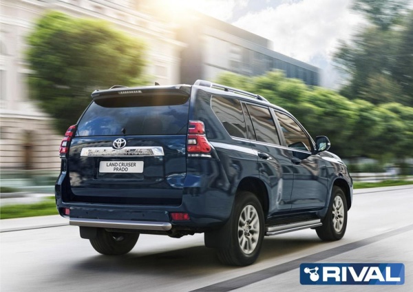 Защита заднего бампера d76 короткая RIVAL Toyota Land Cruiser 150 Prado 2017-  R.5721.006