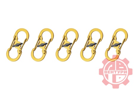 Карабин s-образный с блокировкой 36мм (gold)  CRD.S.B.36.GLD