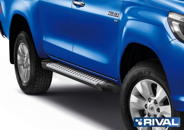 Порог-площадка "Bmw-Style" D193AL + комплект крепежа RIVAL Toyota Hilux 2015-  D193AL.5708.1