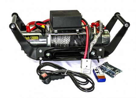 Лебедка переносная ELECTRIC Winch EW 12000 (12В) со стальным тросом крепление под квадрат