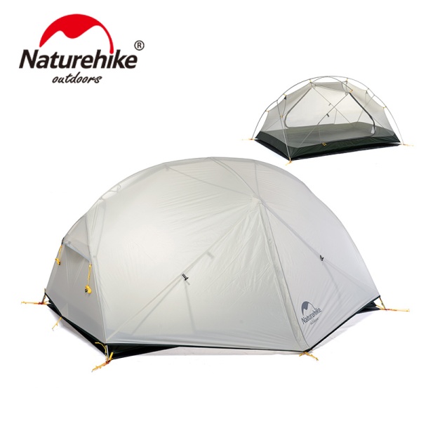 Палатка Naturehike Mongar 2-местная, алюминиевый каркас,сверхлегкая, серая NH17T007-M-LGDGR