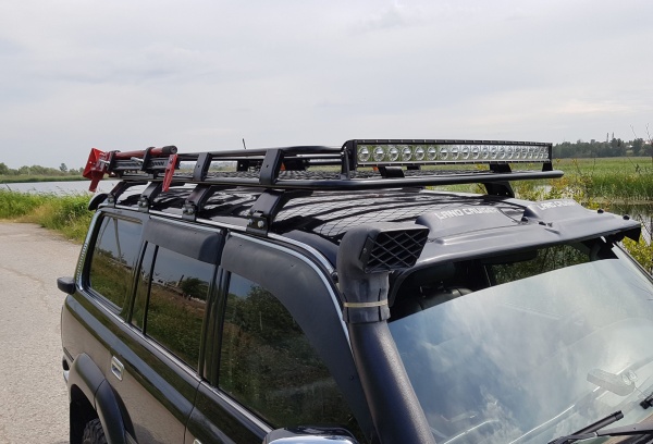 Багажник Toyota Land Cruiser 80 корзина с сеткой на водостоки Уникар TLC8001