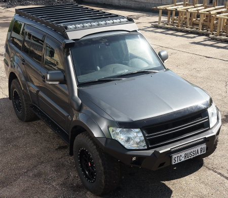 Пороги силовые Mitsubishi Pajero 2006+ цельная ступень STC-MPA/06-S-C1