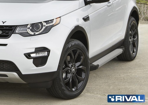 Порог-площадка "Silver" F180AL + комплект крепежа RIVAL Land Rover Discovery Sport 2014-  F180AL.3103.1
