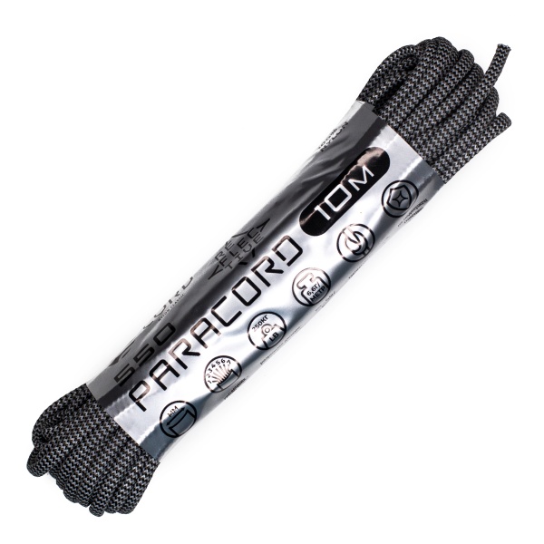 Паракорд 550 CORD nylon 10м SuperReflective (black wave)  550.N10.LM.B.W