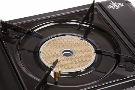 Плита газовая TOURIST KERAMIK GURU PLUS, портативная, керамическая, с переходником, в кейсе  TS-201