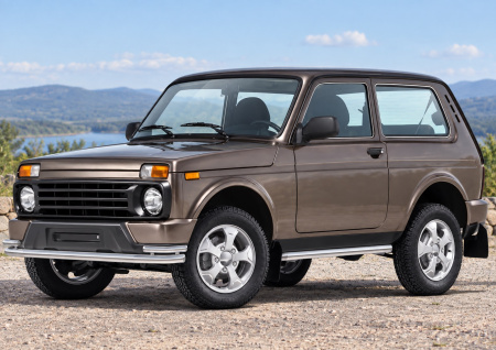 Фото изделия: Защита переднего бампера d57+d42 Rival Lada 4х4 Urban 3d 2014- R.6004.002