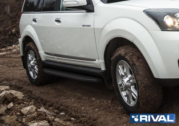 Порог-площадка "Premium-Black" A173ALB + комплект крепежа RIVAL Great Wall Hover H3/ Great Wall Hover H5  A173ALB.2001.4