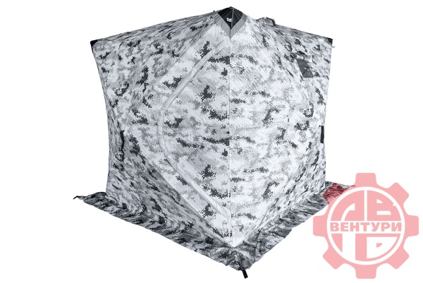 Палатка зимняя Улов КУБ утепленная., пиксель-зима 200*200*210см.  2001