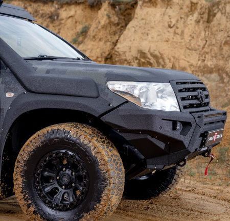 Накладки на бампер передний Toyota Land Cruiser 200 2008-2015 под расширители арок AT35 STC-TLC200/08-BF-BUH-AT35