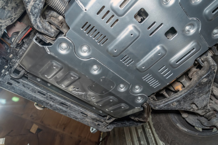 Защита Falcon радиатора, картера, РК, КПП для Mitsubishi Pajero Sport 2021-2023, алюминий. 8 мм 8119755283