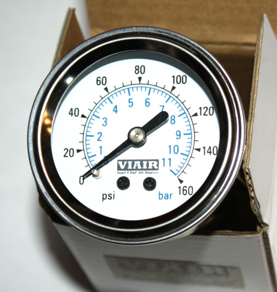 Манометр бортовой 2" VIAIR от 0 до 11 атм (белый) 90087