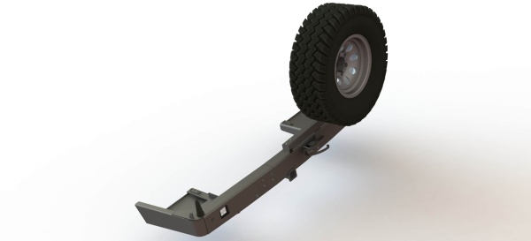 Бампер силовой задний Toyota Land Cruiser Prado 150 2017+ с квадратом под фаркоп, калиткой и противотуманными фарами STC-TLCP150R2-BR-L2-C1