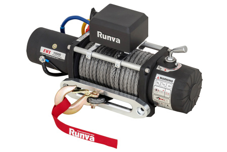 Лебёдка автомобильная электрическая 12V Runva 4500 кг (синтетический трос) EWX10000SSR