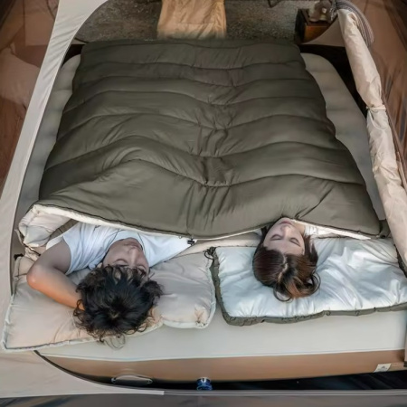 Мешок спальный Naturehike Lingdong, 225х75см, (ТК: +12C), (правый), бежевый CNK2300SD016-LD150BE