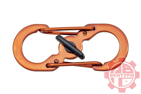 Карабин s-образный с блокировкой 36мм (red)  CRD.S.B.36.R