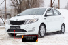 Защитная сетка и зим. заглушка решетки перед. бампера Kia Rio III 2011-2015 (седан) шагрень SBKR2-045502