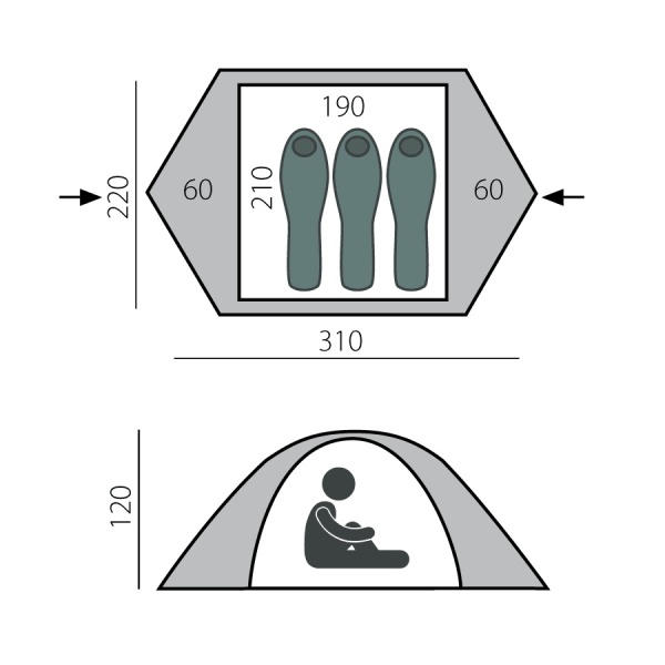 Палатка BTrace Flex 3 быстросборная T0502